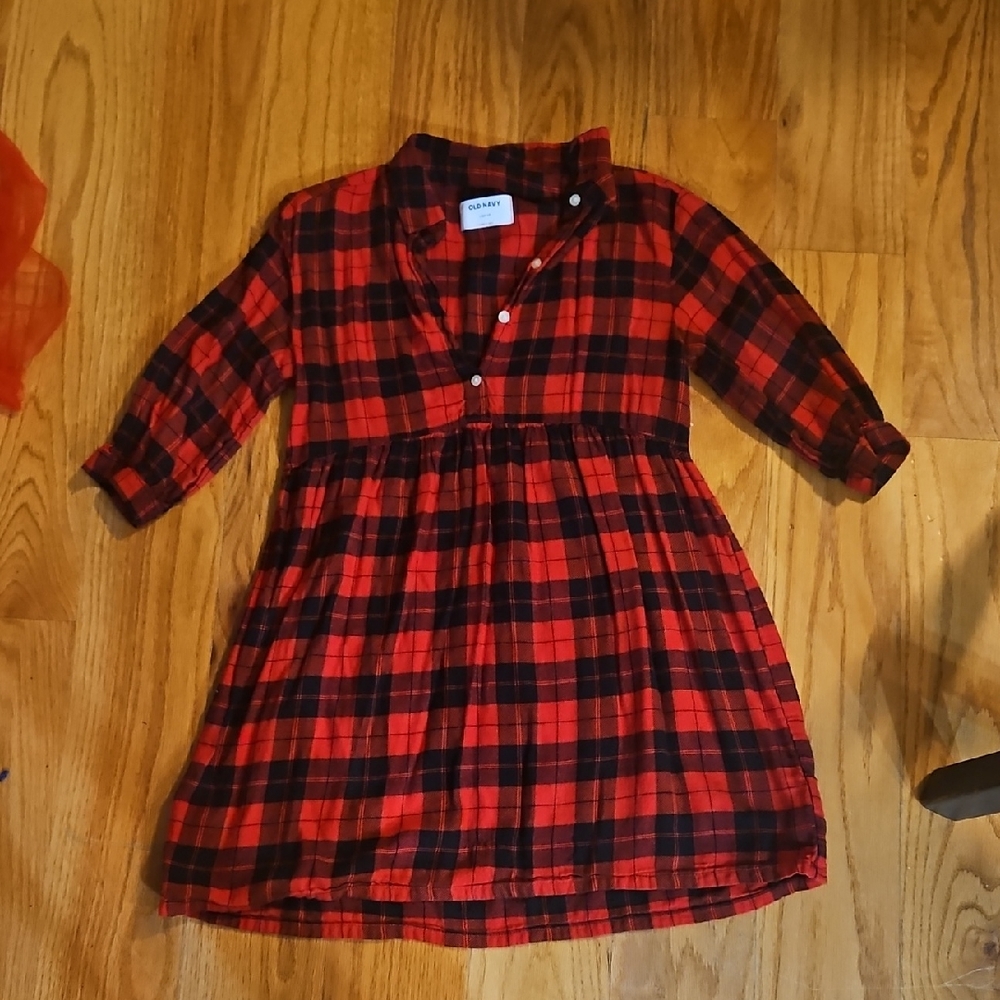 Old Navy Red and Black Plaid Dress